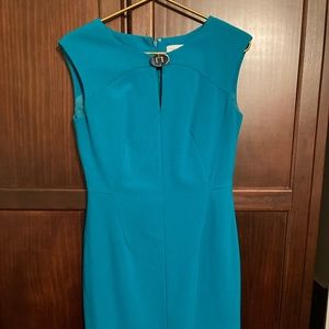 Calvin Klein teal sheath dress